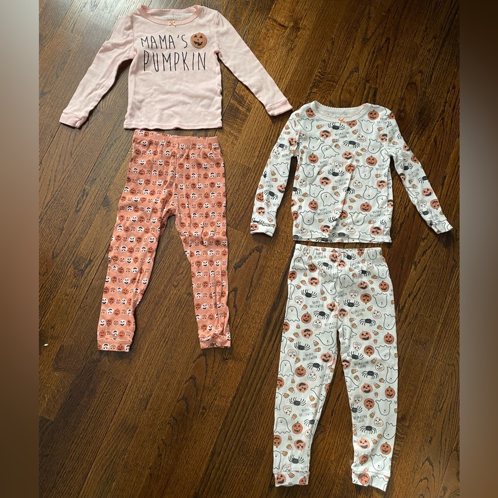 Chick Pea Pajamas 4T cotton PJs girls fall halloween festive long sleeve BUNDLE